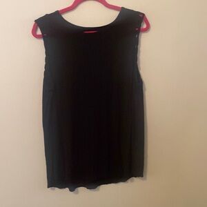 24/7 by Maurices Black Solid Braided Arm Tank Top [Size: XL]